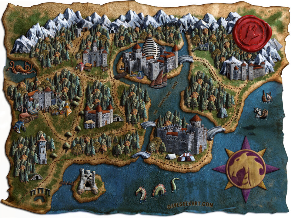 Dragon Con Fantasy Map Giclee Reproduction