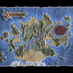 Dragonlance Ansalon World Map Hand Deckled scaled