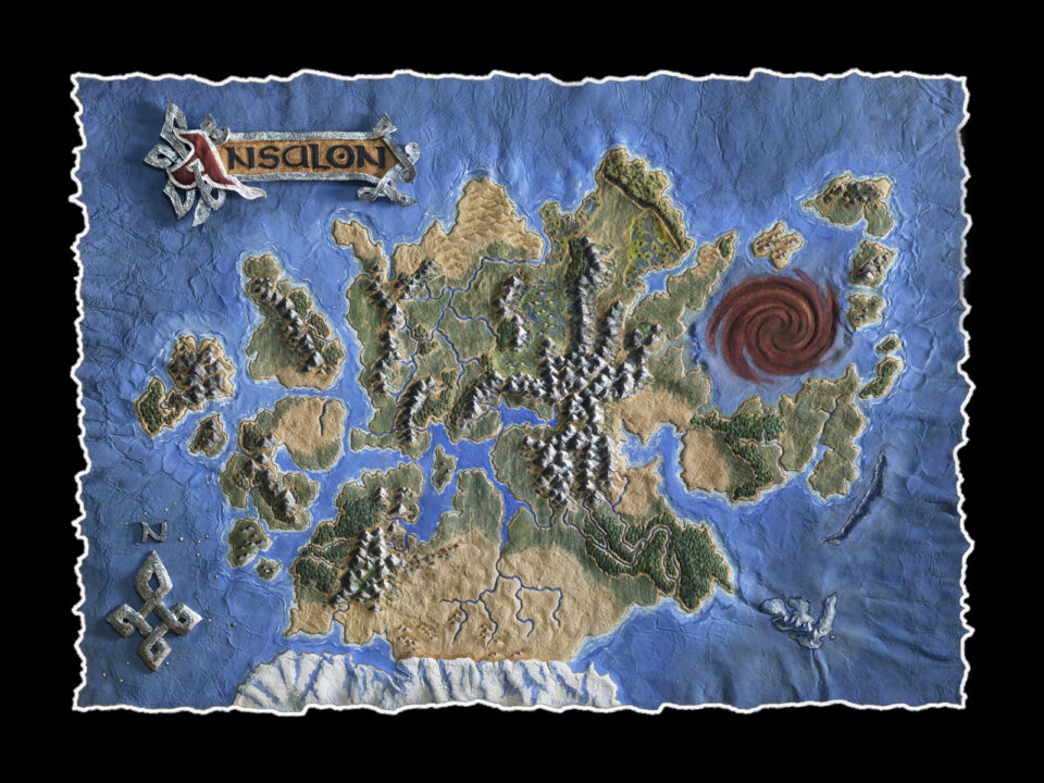 Dragonlance Ansalon World Map Hand Deckled scaled