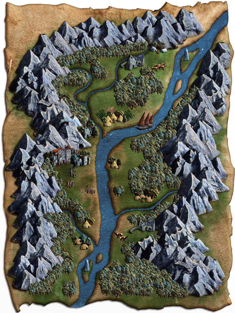 Hidden Valleys Map Digital Asset Pack River