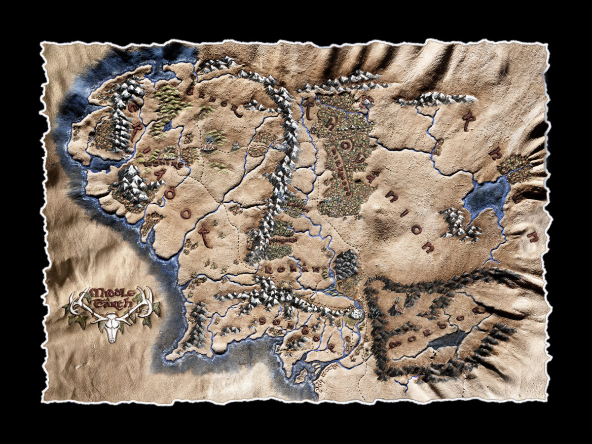 Lord of the Rings Map of Middle Earth Hand Deckled scaled