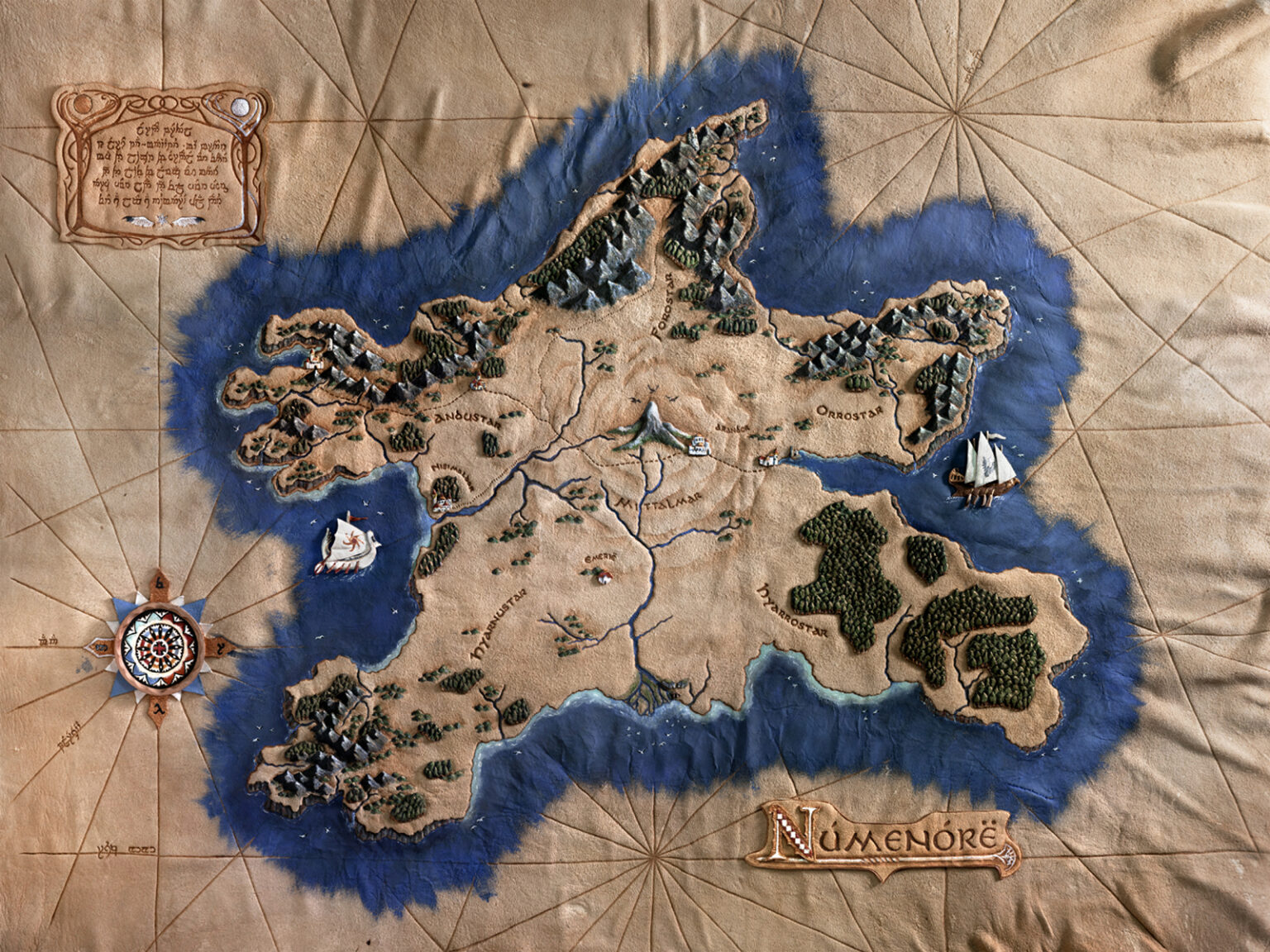 Lord of the Rings - Map of Numenor Reproduction - Cave Geek Art