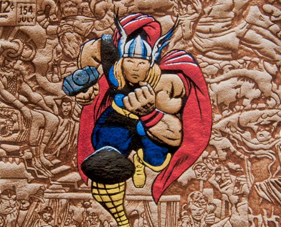 Marvels Thor 154 Leather Cover Recreation Close Up