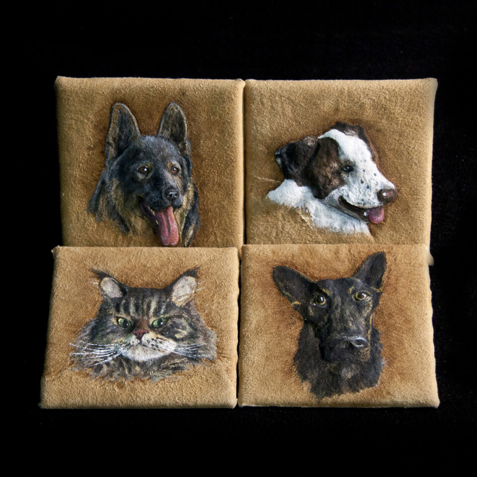 Pet Portrait Commission Handmade Leather Original