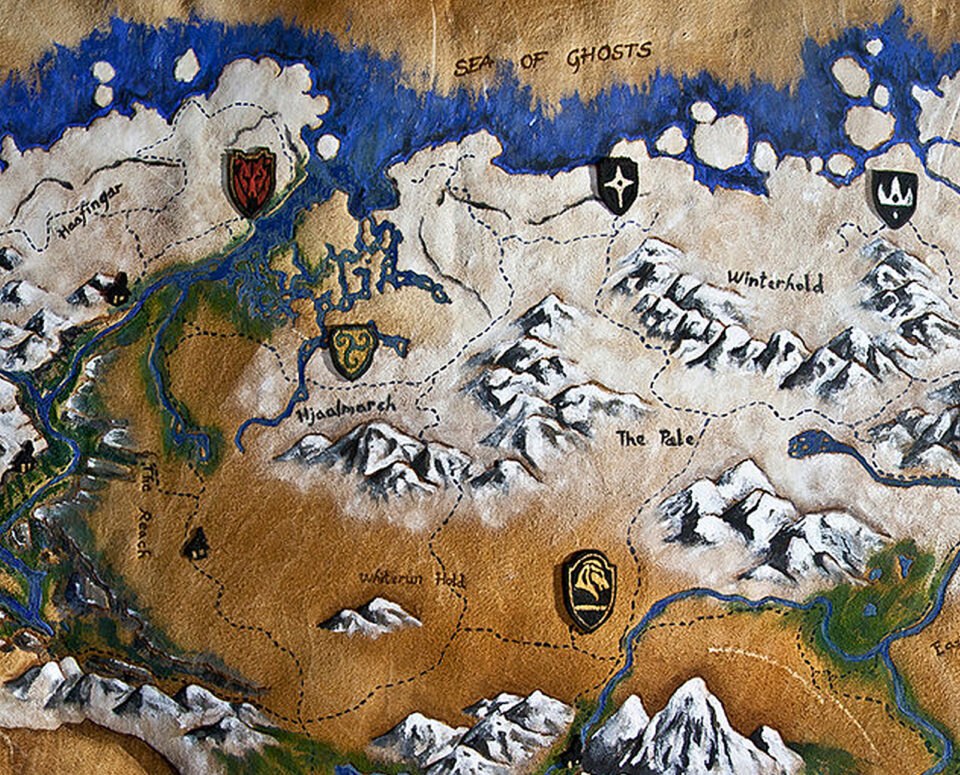 Skyrim The Elder Scrolls Map Close Up