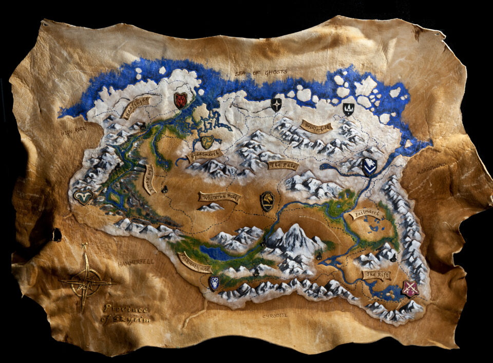 Skyrim The Elder Scrolls Map Original Buckskin