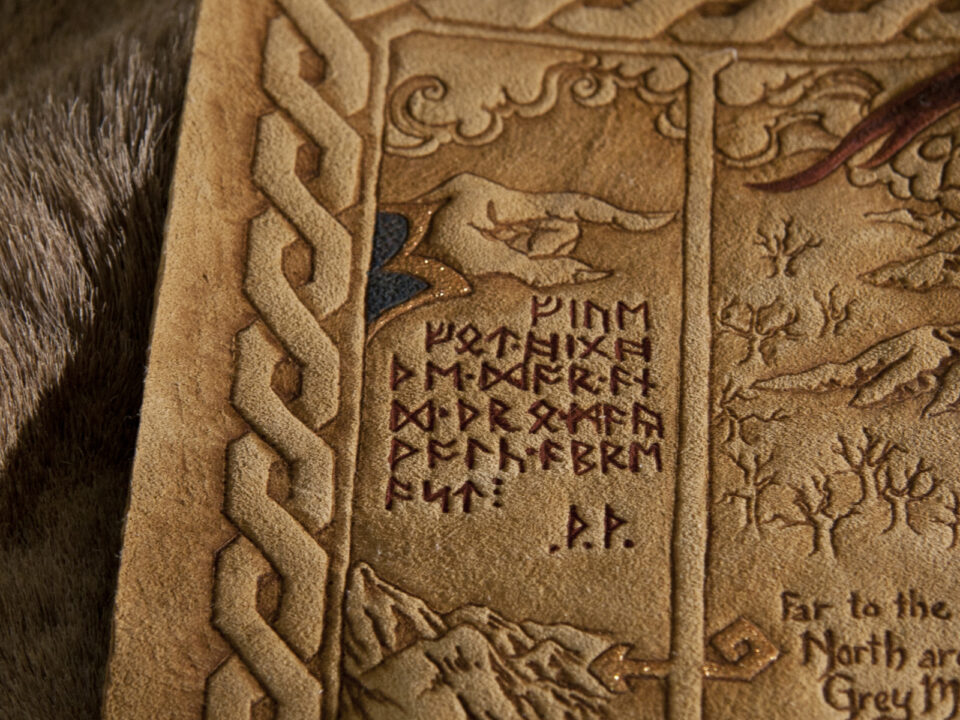 The Hobbit Leather Thrors Map Elvish