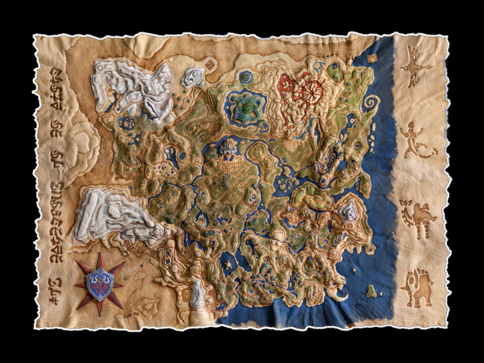 The Legend of Zelda Breath of the Wild Map Hand Deckled