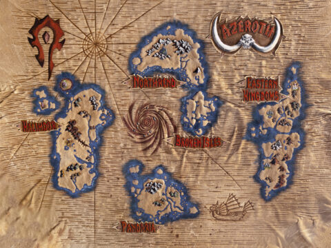 World of Warcraft Azeroth Map Giclee Reproduction